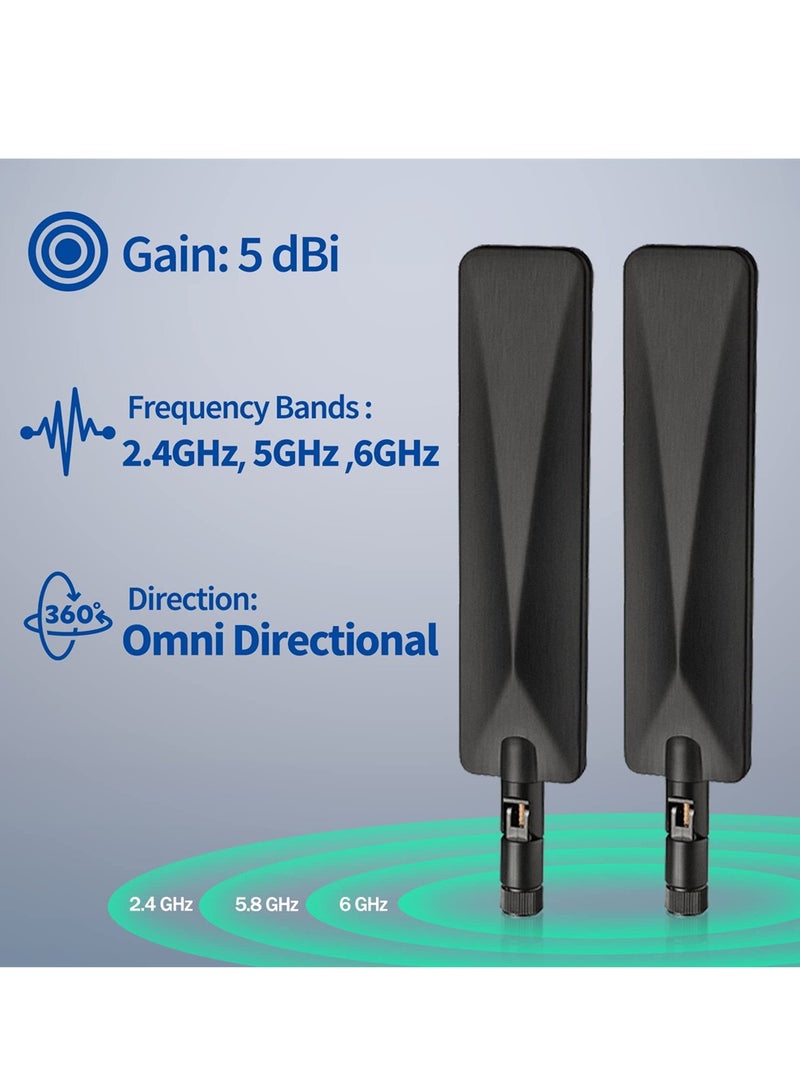 Tri-Band WiFi 6E Antenna, 2.4GHz 5GHz 6GHz WiFi Antenna 5dBi MIMO RP-SMA Male Antenna for WiFi Router High-Speed Wireless Connections in Smart Homes and Offices (2-Pack) - Image 5